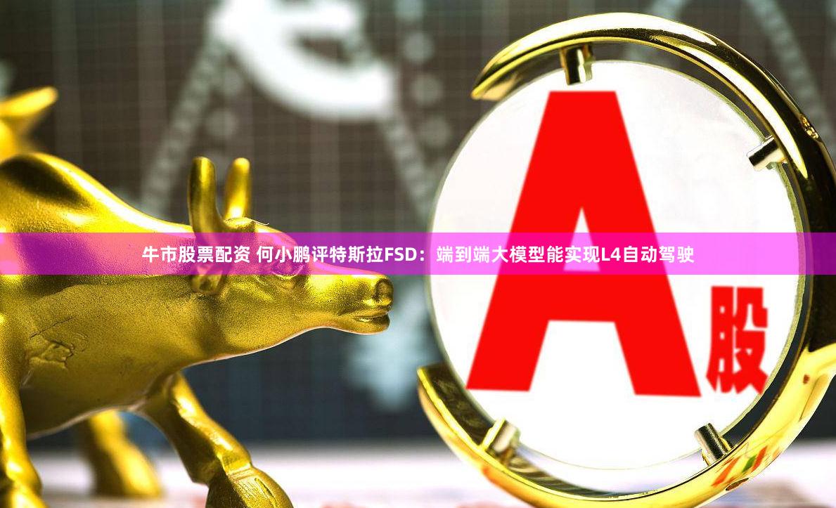 牛市股票配资 何小鹏评特斯拉FSD：端到端大模型能实现L4自动驾驶